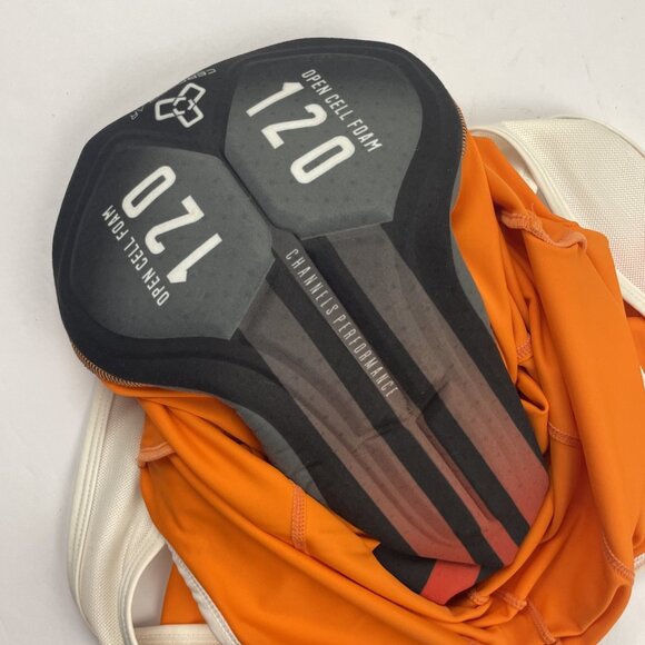 CEROTI Cycling Bib Shorts Men’s 2XL Orange White Stretch Inner Pad Compression - Picture 5 of 6